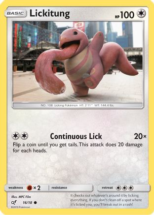 Lickitung (Holo Common) 016/18 - Detective Pikachu Holofoil - Common