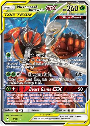 Pheromosa & Buzzwole GX 001/214 - SM Unbroken Bonds Holofoil - Ultra Rare