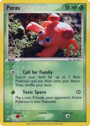 Paras 004/034 - Trading Card Game Classic Holofoil - Classic Collection