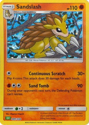 Sandslash 009/034 - Trading Card Game Classic Holofoil - Classic Collection