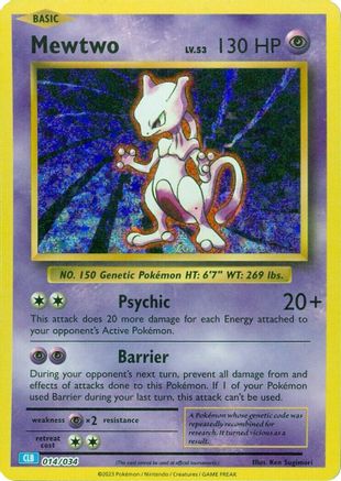 Mewtwo 014/034 - Trading Card Game Classic Holofoil - Classic Collection