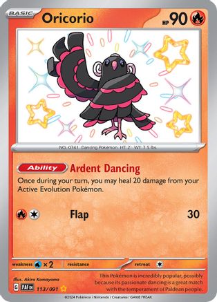 Oricorio 113/091 - SV Paldean Fates Holofoil - Shiny Rare