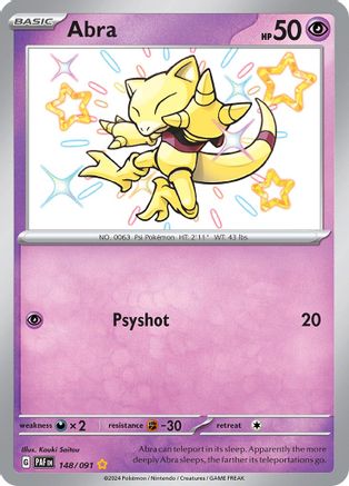 Abra 148- SV Paldean Fates Holofoil - Shiny Rare