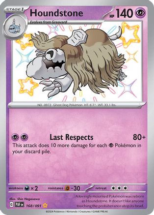 Houndstone 168/091 - SV Paldean Fates Holofoil - Shiny Rare