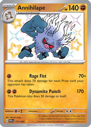 Annihilape 171/091 - SV Paldean Fates Holofoil - Shiny Rare