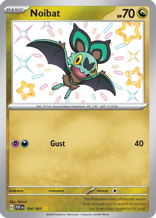 Noibat 194/091 - SV Paldean Fates Holofoil - Shiny Rare