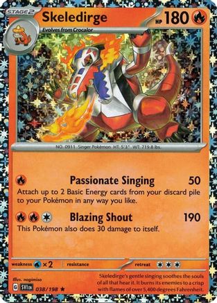Skeledirge (Sparkle Holo) 038/198 - Miscellaneous Cards & Products Holofoil - Rare