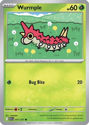Wurmple 011 - Reverse Holofoil ME Ascended Heroes - Common