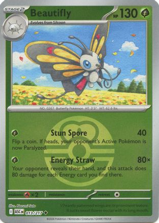 Beautifly (Love Ball) 013/217 - ME Ascended Heroes Reverse Holofoil - Uncommon
