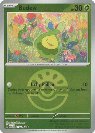 Budew (Friend Ball) 016/217 - ME Ascended Heroes Reverse Holofoil - Common