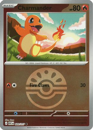 Charmander (Quick Ball) 020 - Reverse Holofoil ME Ascended Heroes - Common