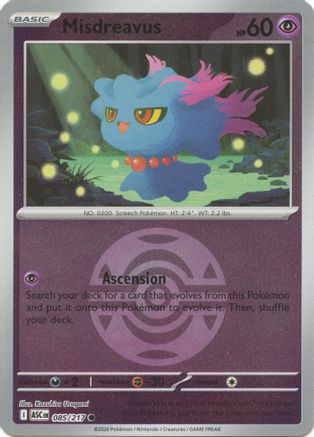 Misdreavus (Dusk Ball) 085/217 - ME Ascended Heroes Reverse Holofoil - Common