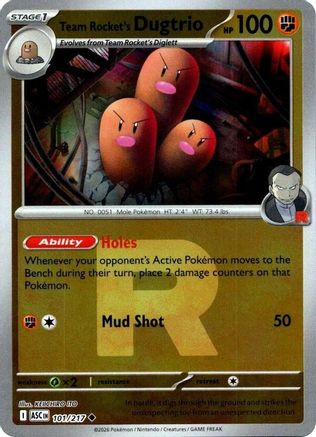 Team Rocket's Dugtrio (Team Rocket) 101/217 - ME Ascended Heroes Reverse Holofoil - Uncommon