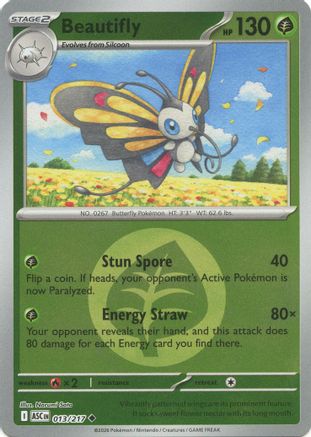 Beautifly (Energy Symbol Pattern) 013/217 - ME Ascended Heroes Reverse Holofoil - Uncommon