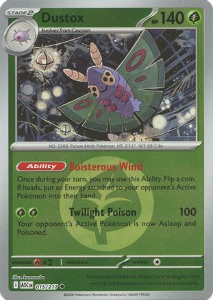 Dustox (Energy Symbol Pattern) 015/217 - ME Ascended Heroes Reverse Holofoil - Uncommon