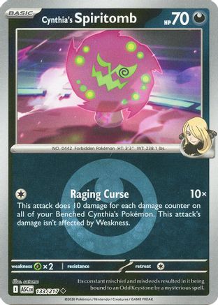 Cynthia's Spiritomb (Energy Symbol Pattern) 133/217 - ME Ascended Heroes Reverse Holofoil - Uncommon