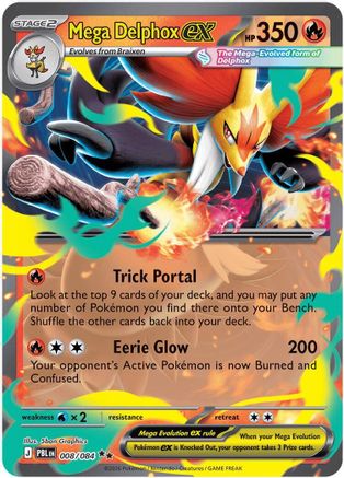 Mega Delphox ex 008- ME05 Pitch Black Holofoil - Double Rare