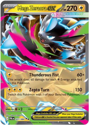 Mega Zeraora ex 027/084 - ME05 Pitch Black Holofoil - Double Rare