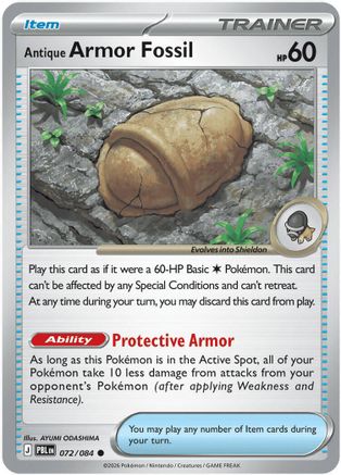 Antique Armor Fossil 072- ME05 Pitch Black - Common