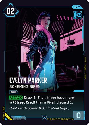 Evelyn Parker - Scheming Siren (B014) - The Heist Beta Starter Deck