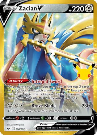 Zacian V 138/202 - ME 30th Celebration Classic Collection Holofoil - Classic Collection