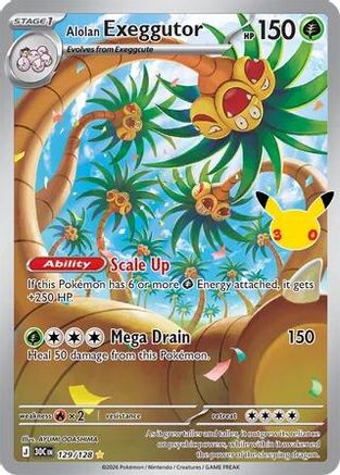 Alolan Exeggutor 129/128 - ME 30th Celebration Holofoil - Illustration Rare