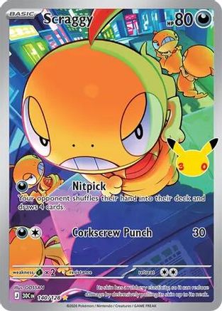 Scraggy 140/128 - ME 30th Celebration Holofoil - Illustration Rare