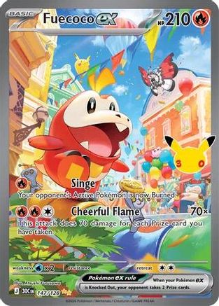 Fuecoco ex 147/128 - ME 30th Celebration Holofoil - Special Illustration Rare