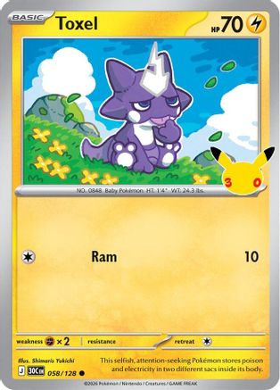 Toxel 058/128 - ME 30th Celebration Holofoil - Common