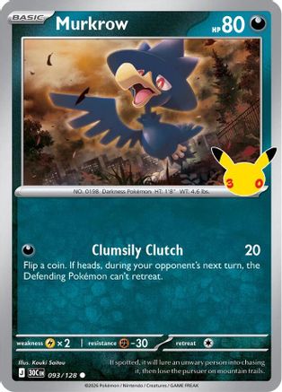 Murkrow 093/128 - ME 30th Celebration Holofoil - null
