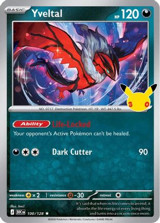 Yveltal 100/128 - ME 30th Celebration Holofoil - null