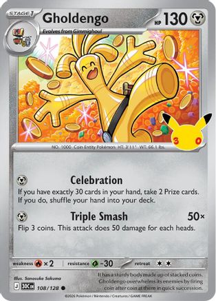 Gholdengo 108/128 - ME 30th Celebration Holofoil - Common