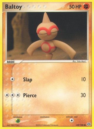 Baltoy 43/106 - Emerald Reverse Holofoil - Common