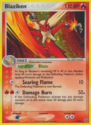 Blaziken 1/106 - Emerald Reverse Holofoil - Holo Rare