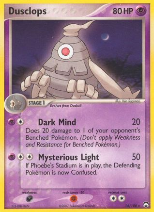 Dusclops 14/108 - Power Keepers Reverse Holofoil - Rare