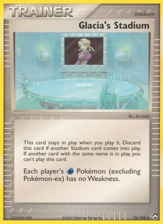 Glacia's Stadium 76/108 - Power Keepers Reverse Holofoil - Uncommon