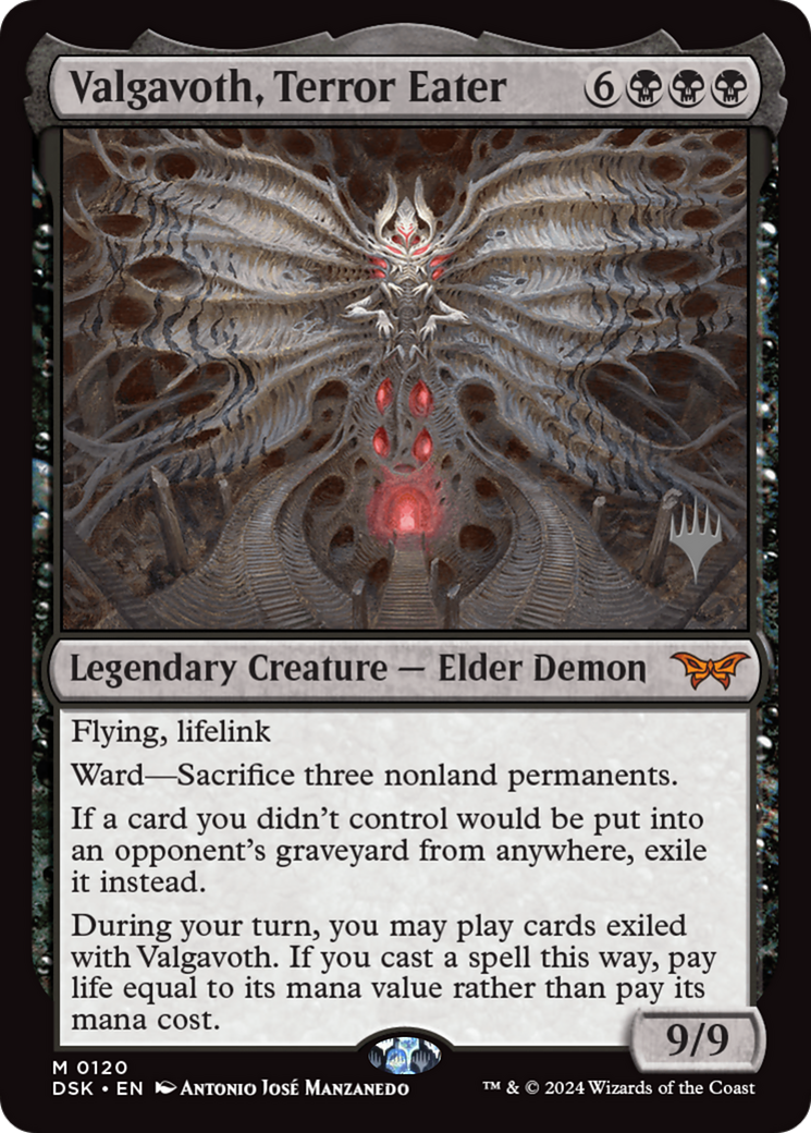 Valgavoth, Terror Eater (Promo Pack) [Duskmourn: House of Horror Promos]