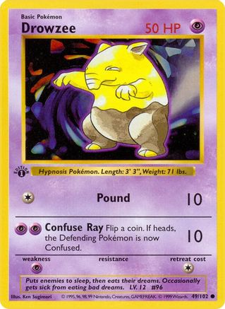 Drowzee (49/102) (Shadowless) [Base Set 1st Edition]