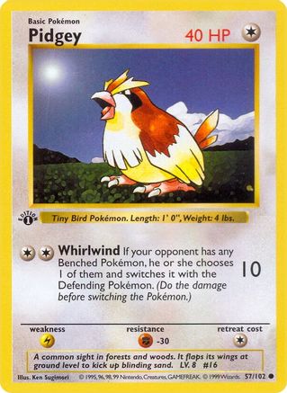 Pidgey (57/102) [Base Set Shadowless Unlimited]