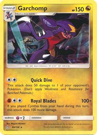 Garchomp (99/156) (Cracked Ice Holo) (Theme Deck Exclusive) [Sun & Moon: Ultra Prism]