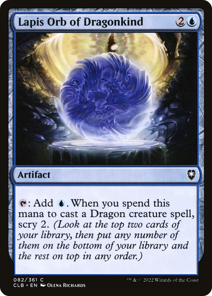 Lapis Orb of Dragonkind [Commander Legends: Battle for Baldur's Gate]