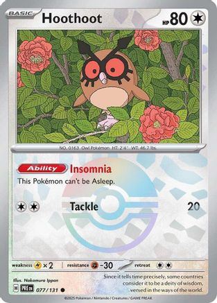 Hoothoot (077/131) (Poke Ball Pattern) [Scarlet & Violet: Prismatic Evolutions]