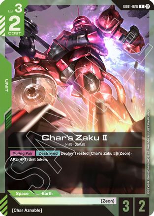 Char's Zaku II (GD01-026) - Edition Beta Holofoil