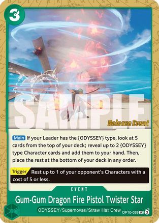 Gum-Gum Dragon Fire Pistol Twister Star [Royal Blood Release Event Cards]