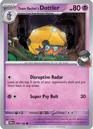 Team Rocket's Dottler (088/182) [Scarlet & Violet: Destined Rivals]