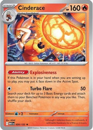 Cinderace (028/132) [Mega Evolution: Base Set]