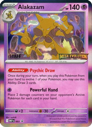 Alakazam (Staff) 003- ME Mega Evolution Promo Holofoil - Promo
