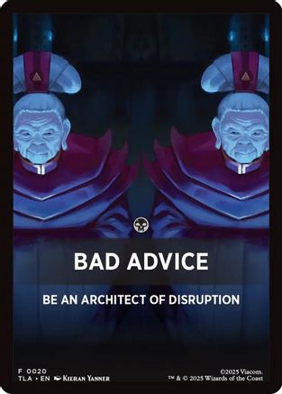 Bad Advice Theme Card [Avatar: The Last Airbender Tokens]