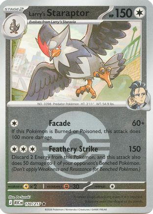 Larry's Staraptor (Poke Ball) 170/217 - ME Ascended Heroes Reverse Holofoil - Rare