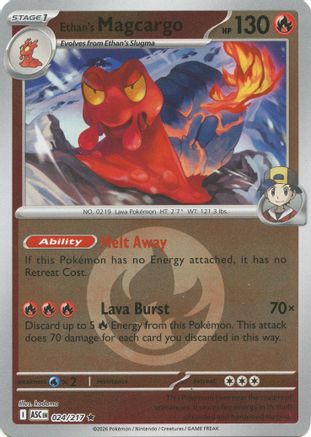 Ethan's Magcargo (Energy Symbol Pattern) 024/217 - ME Ascended Heroes Reverse Holofoil - Rare